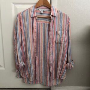 Old Navy Colorful Stripes The Boyfriend Shirt